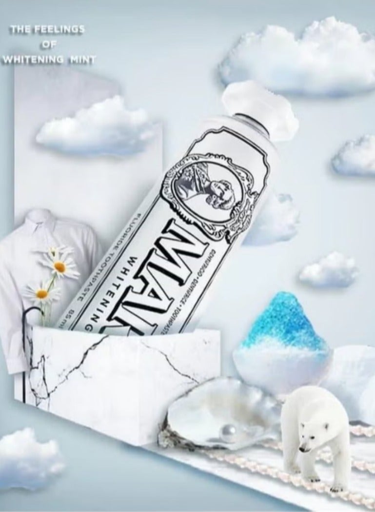 Marvis 85ml Marvis Whitening Mint Toothpaste - /4.4 oz Packed with Xylitol for Effective Teeth Whitening and Fresh Breath，Probiotics Bright White Toothpaste，Oral Health Management， Preventing Tooth Decay - Image 4