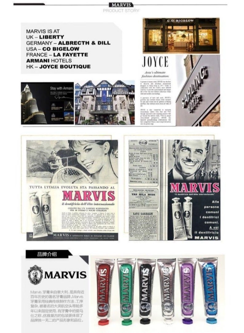 Marvis 85ml Marvis Whitening Mint Toothpaste - /4.4 oz Packed with Xylitol for Effective Teeth Whitening and Fresh Breath，Probiotics Bright White Toothpaste，Oral Health Management， Preventing Tooth Decay - Image 5