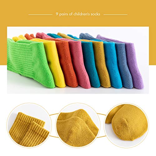 MINI PANDA Girls Socks - 9 Pairs (9 Colors, 6-8 Years) - Image 5