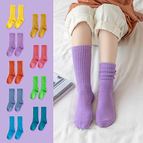 MINI PANDA Girls Socks - 9 Pairs (9 Colors, 6-8 Years) - Image 3