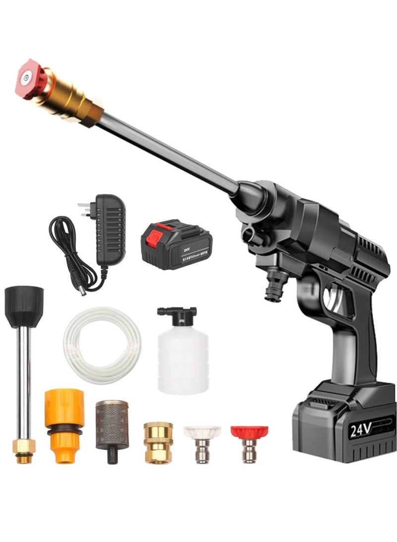 48V Cordless Portable Washer Electric High Pressure Cleaner Machine 200W 30Bar Lithium Handheld Car Cleaning Device With Foam Generator Nozzle Water Pump - Image 1