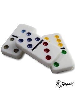 Regal Games Regal Games Mexican Train Double 12 Dominoes Set for Adults & Kids - Domino Game with 91 Tiles Colored Dots & 4 Metal Trains - 2-8 Player Games & Ideal for Family Fun Game Night and Travel (Ages 8+)  - Image 5