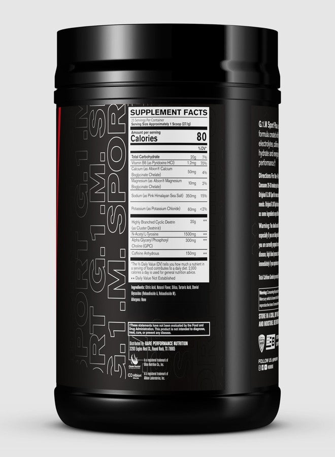 بير بيرفورمانس نيوتريشن مكمل غذائي قبل التمرين G.1.M Sport+ Endurance من BARE PERFORMANCE NUTRITION بنكهة الليمون والليمون الحامض | 25 حصة | 20 غرام كربوهيدرات، 350 ملغ صوديوم، 150 ملغ كافيين | إلكتروليتات، منشطات ذهنية، ودكسترين عنقودي® للطاقة والتركيز - Image 3
