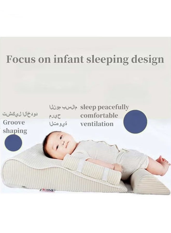 Berma Baby Baby Wedge Pillow Nursery Pillows, 30 °Tilt Breastfeeding Pillow, Baby Lounger Baby Nest,Ergonomic Anti Vomiting Pillow, Prevent Spitting Flat Head Reflux, Breathable Soft Pure Cotton (Pink) - Image 4