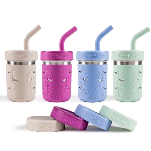 Pandaloo® Smoothie Cups for Kids - Stainless Steel Toddler Tumbler with Straw, Sippy Cup for Smoothies - BPA-Free, Toddler Snack Cups, 10 oz - Image 1