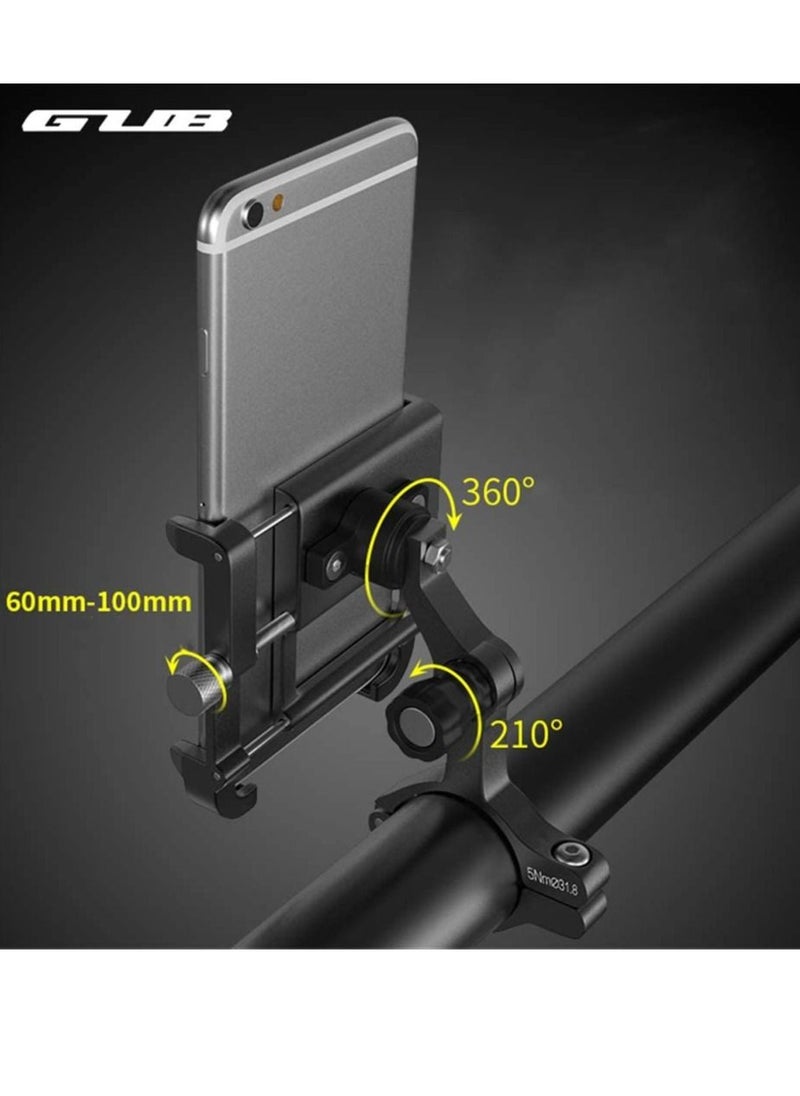GUB - Plus11 Bicycle & Motorcycle Phone Mount, Aluminum Alloy Bike Phone Holder With 360° Rotation Adjustable For Iphone X Xr Xs 7S 8 Plus, For Samsung S7/S6/Note5/4 Gps Mount 4 To 6.8 Inch - Image 1
