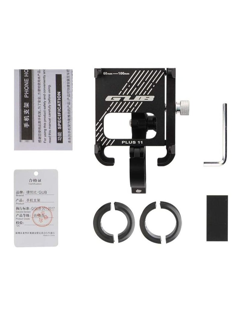 GUB - Plus11 Bicycle & Motorcycle Phone Mount, Aluminum Alloy Bike Phone Holder With 360° Rotation Adjustable For Iphone X Xr Xs 7S 8 Plus, For Samsung S7/S6/Note5/4 Gps Mount 4 To 6.8 Inch - Image 1