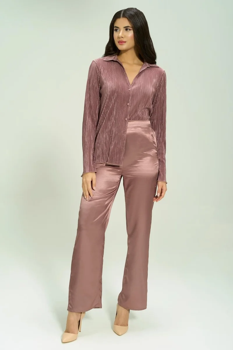 فور يو ان اند اوت 6-Piece Pleated Mink Bustier Pajama Set S27573