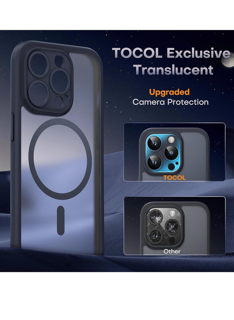 ELTRAZONE 3 in 1 Magnetic for iPhone 15 Pro Max Case, Upgraded [Full Camera Protection], [Compatible with MagSafe] [15FT Drop Protection] Shockproof Translucent 15 ProMax Bumper 6.7, Black - Image 4