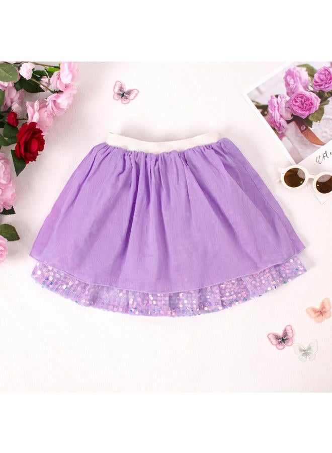 Magic Park Baby Toddler Girls Tutu Skirt Kid Girl Tulle Skirts Birthday Holiday Short Skirt 1-12 Y (Purple Skirt, 6-8 Years) - Image 4