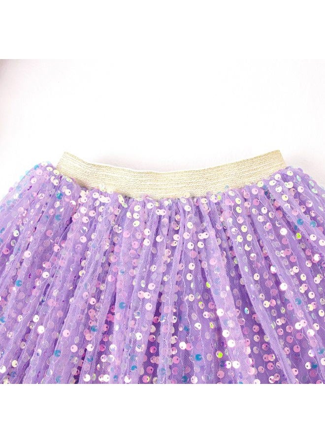 Magic Park Baby Toddler Girls Tutu Skirt Kid Girl Tulle Skirts Birthday Holiday Short Skirt 1-12 Y (Purple Skirt, 6-8 Years) - Image 5