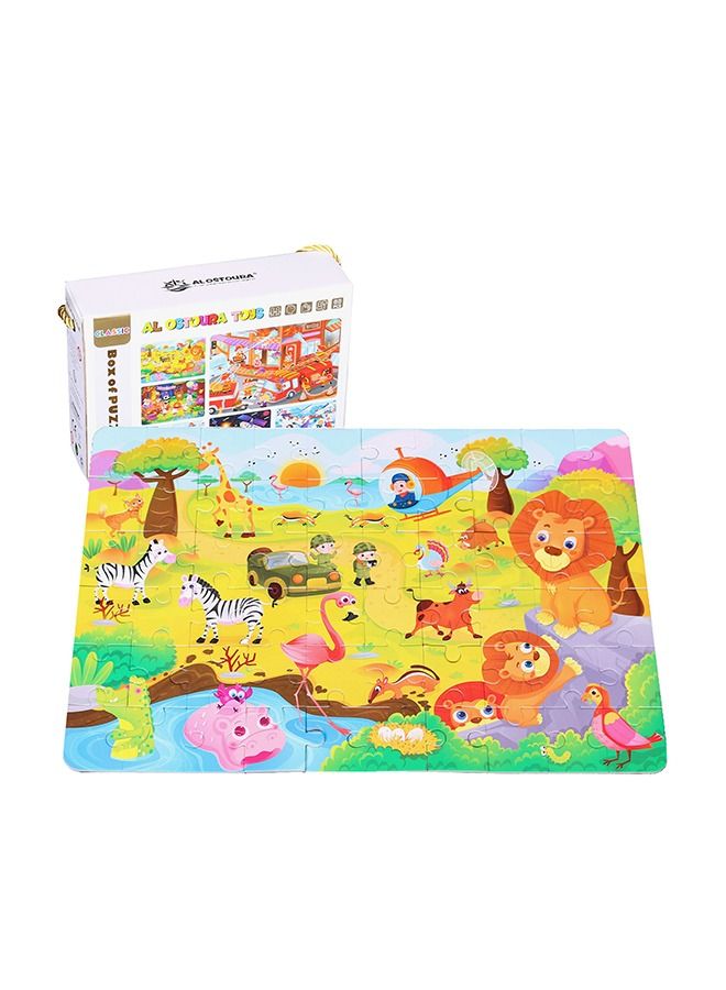 al ostoura toys Happy Zoo Educational Jigsaw Puzzle Children Toy for Kids 60-Piece - Image 1