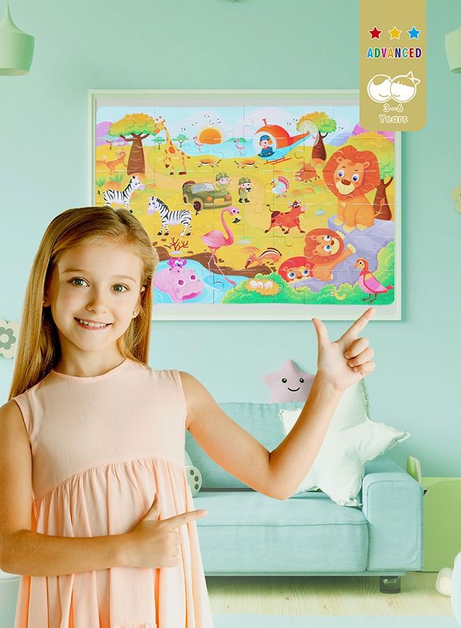 al ostoura toys Happy Zoo Educational Jigsaw Puzzle Children Toy for Kids 60-Piece - Image 4