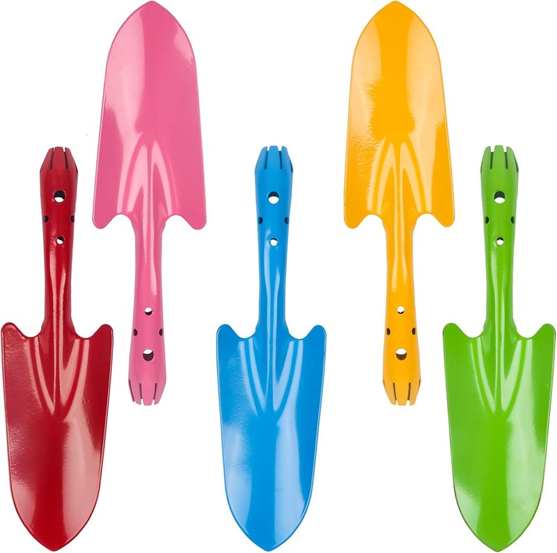 Newflager Mini Colorful Metal Hand Shovel, Trowel Set Garden Tools for Flower Soil Planting Digging Transplanting - Ideal Gardening Gift for Kids (Pack of 5) - Image 1