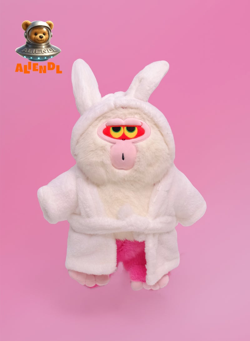 ALIENDL Chill Ape – Plush Monkey Stuffed Animal Toy for Baby Kids, Soft Cute Ape Plush Doll Bathrobe Outfit Gift Set with Removable Clothes & Pouch, Funny Unique Gift for Kids, Friends & Couples - Image 2