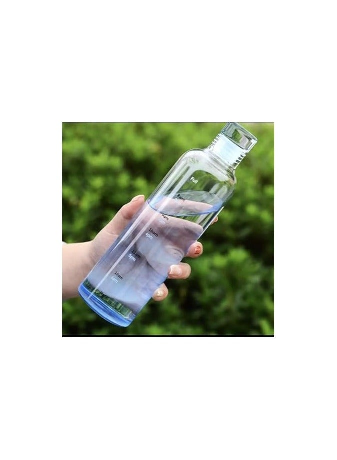 500ml Water Bottle with Time Marker  Bottle for Outdoor Sports (Blue) - Image 1