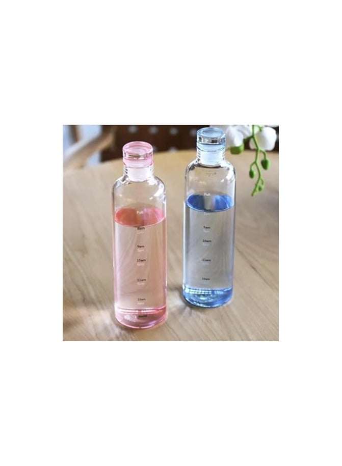 500ml Water Bottle with Time Marker  Bottle for Outdoor Sports (Blue) - Image 2