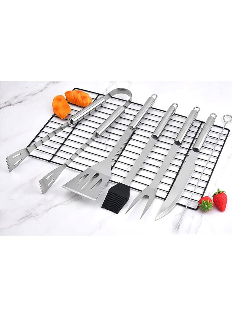 29-Piece Stainless Steel BBQ Tool Set with Black Carrying Bag for Outdoor Grilling - Image 2