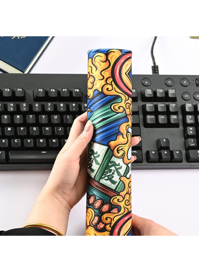 Mouse Pad Oversized Keyboard Notebook Logo Game Rubber Computer Anime Table Mat Lock Edge One-piece Delivery-Color:900x400x3mm-Pattern:Meditation 07 - Image 4