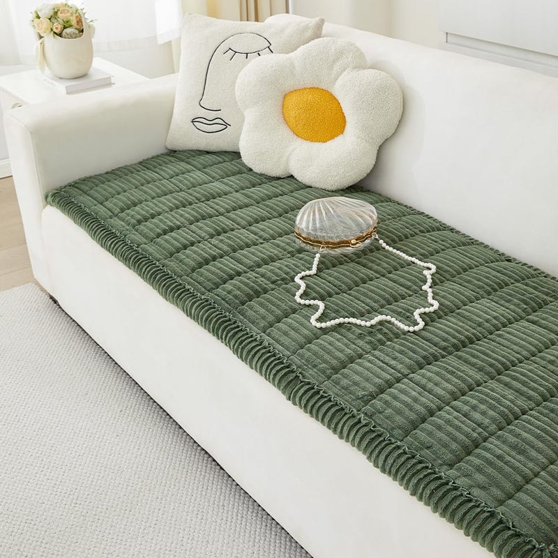 Awjcsv Couch Cover for Dogs Washable Fuzzy Pet Couch Covers for 3 Cushion Sofa Pet Friendly Non Slip Sofa Cover Green 276 x 5970 x 150cm