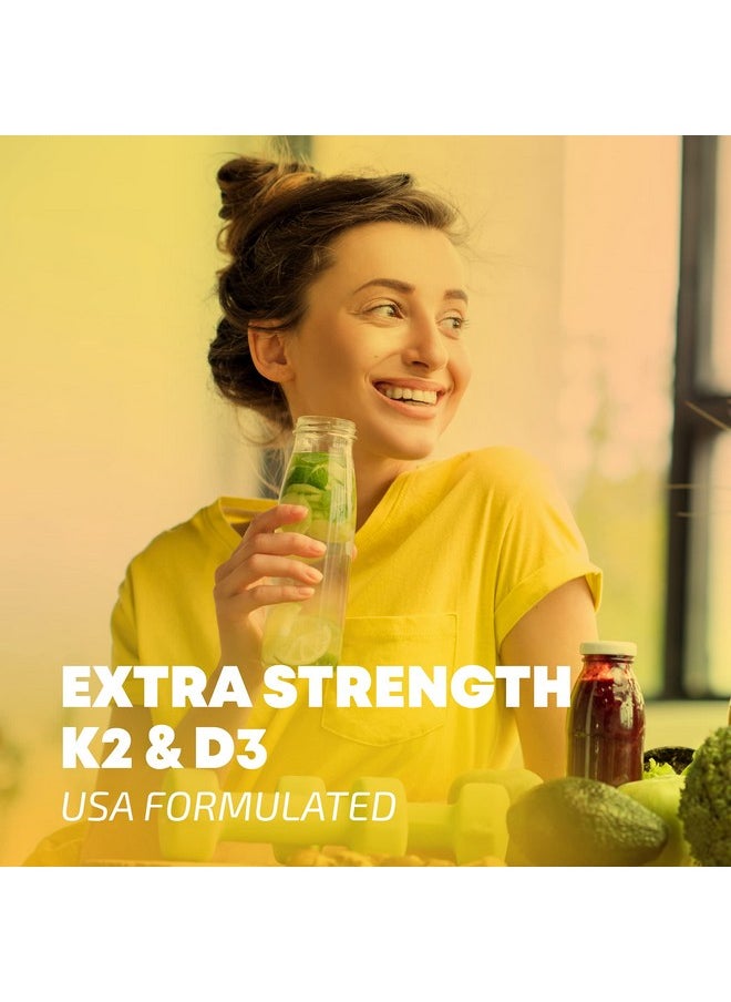 Nobi Nutrition - Vitamin D3 K2 Supplement; Support Immune System Strong Bones & Teeth; Vitamin D3 5000 Iu (125Mcg); Vitamin K2 Mk7 (100Mcg); Calcium (210Mg); With Bioperine; 3Rdparty Tested 60 Capsules - Image 1
