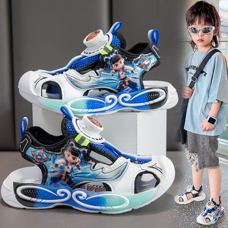 Student Boys' Toe-Toe Sandals Beach Shoes Sports Summer Soft-Soled Small And Medium-Sized Boys' Children'S Foot Protection - Image 2
