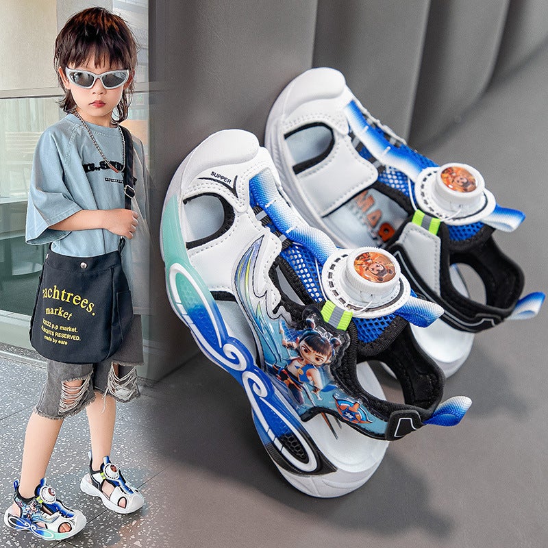 Student Boys' Toe-Toe Sandals Beach Shoes Sports Summer Soft-Soled Small And Medium-Sized Boys' Children'S Foot Protection - Image 3