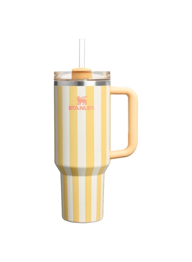 Stanley Cabana Gloss Quencher 40 oz Travel Tumbler | FlowState 3-Position Lid | Insulated Stainless Steel Cup | BPA-Free | Reusable Straw | Comfort-Grip Handle | Car Cup Holder Compatible | Keeps Drinks Hot or Cold for Hours | Durable & Eco-Friendly - Image 1