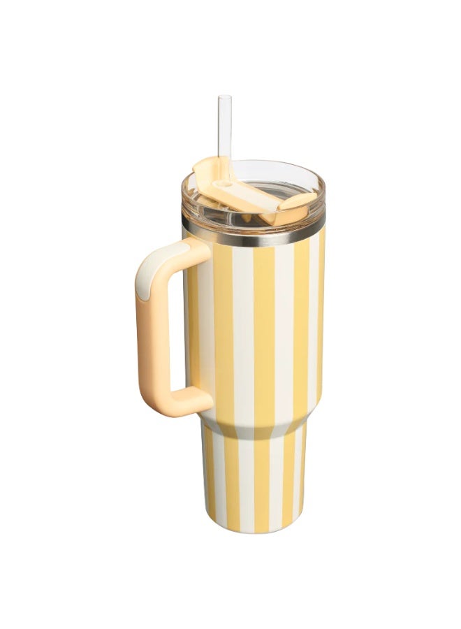 Stanley Cabana Gloss Quencher 40 oz Travel Tumbler | FlowState 3-Position Lid | Insulated Stainless Steel Cup | BPA-Free | Reusable Straw | Comfort-Grip Handle | Car Cup Holder Compatible | Keeps Drinks Hot or Cold for Hours | Durable & Eco-Friendly - Image 2