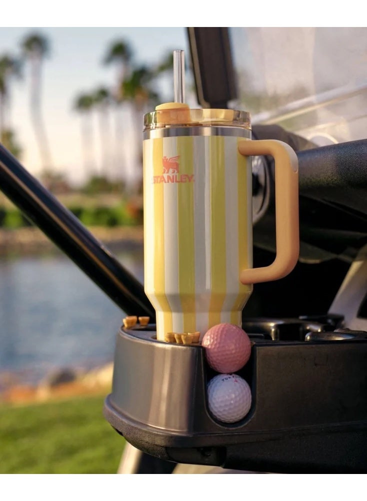 Stanley Cabana Gloss Quencher 40 oz Travel Tumbler | FlowState 3-Position Lid | Insulated Stainless Steel Cup | BPA-Free | Reusable Straw | Comfort-Grip Handle | Car Cup Holder Compatible | Keeps Drinks Hot or Cold for Hours | Durable & Eco-Friendly - Image 5