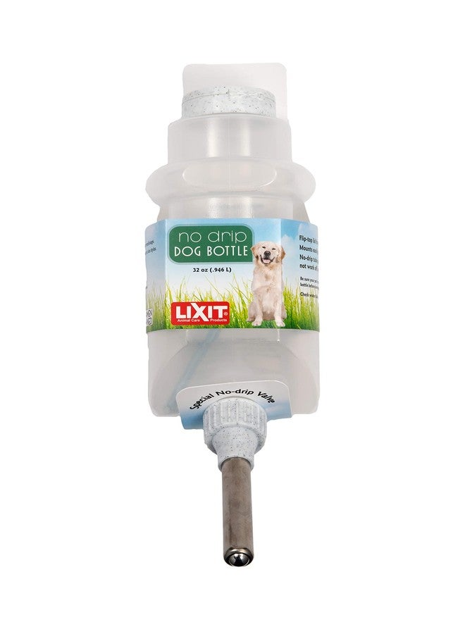 ليكسيت زجاجات مياه ليكسيت للكلاب، مانعة للتنقيط، سعة 32 أونصة سائلة (عبوة واحدة)، لون أبيض. - Image 1