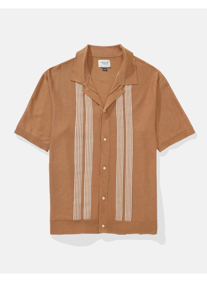 American Eagle AE Button-Up Striped Sweater Polo - Image 3