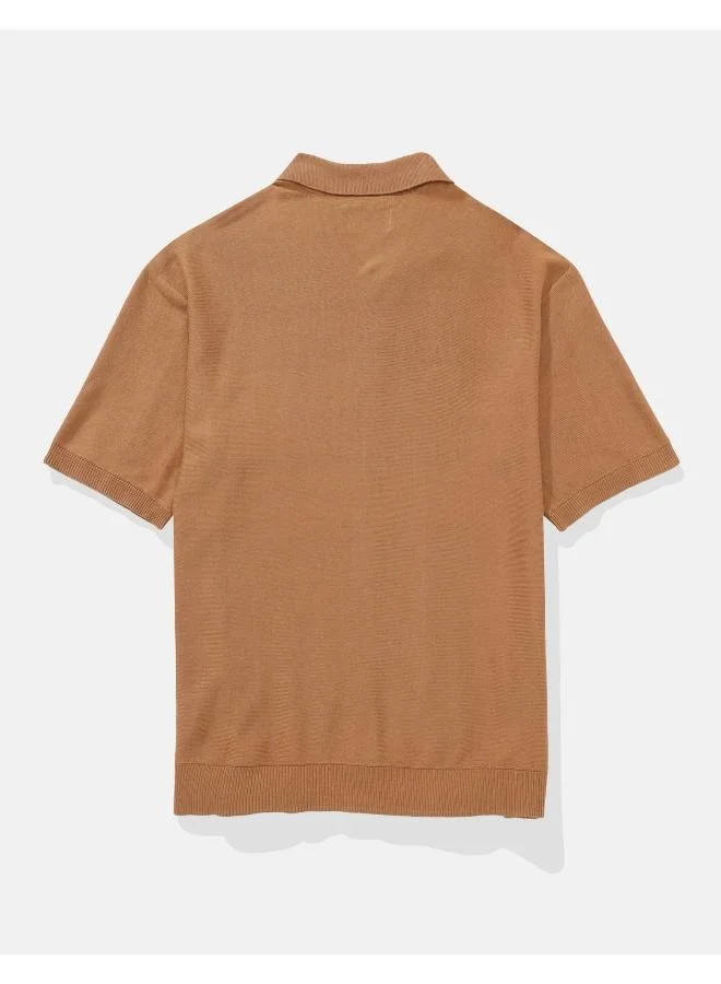 American Eagle AE Button-Up Striped Sweater Polo