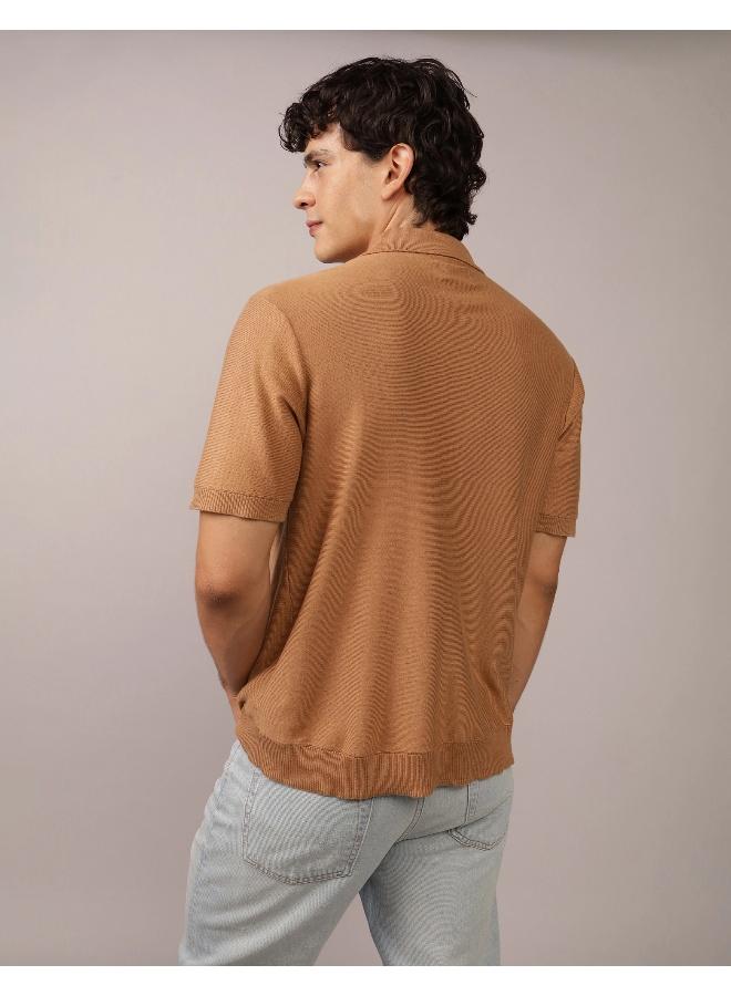 American Eagle AE Button-Up Striped Sweater Polo - Image 4