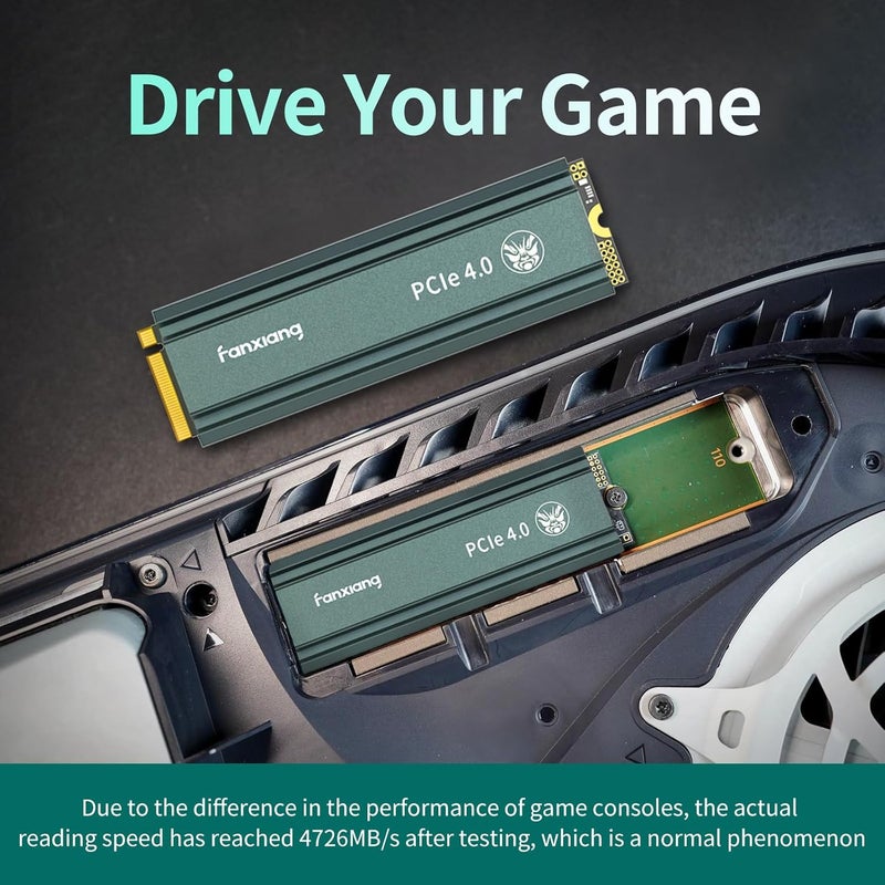 قرص تخزين SSD S660 PCIe 4.0 بسعة 1 تيرابايت NVMe M.2 مع مبدد حراري لجهاز PS5، بسرعة تصل إلى 5000 ميجابايت/ثانية، قرص تخزين داخلي للألعاب بتقنية NAND مع ذاكرة تخزين مؤقت SLC، مناسب لعشاق PS5 وعشاق التكنولوجيا ومحترفي تكنولوجيا المعلومات. - Image 5