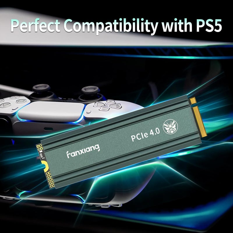 قرص تخزين SSD S660 PCIe 4.0 بسعة 1 تيرابايت NVMe M.2 مع مبدد حراري لجهاز PS5، بسرعة تصل إلى 5000 ميجابايت/ثانية، قرص تخزين داخلي للألعاب بتقنية NAND مع ذاكرة تخزين مؤقت SLC، مناسب لعشاق PS5 وعشاق التكنولوجيا ومحترفي تكنولوجيا المعلومات. - Image 4