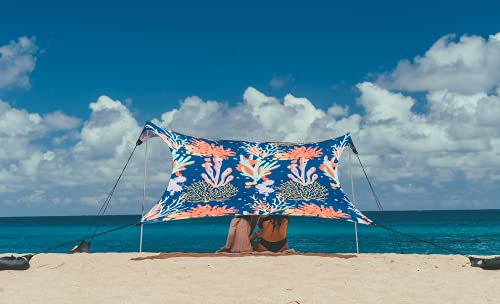 Neso Portable Beach Tent Sun Shelter with Sand Anchor Lightweight Beach Shade Canopy Easy Setup for Family Outings Patented Reinforced Corners UPF 50 7 x 7ft Save The Reef - Image 1