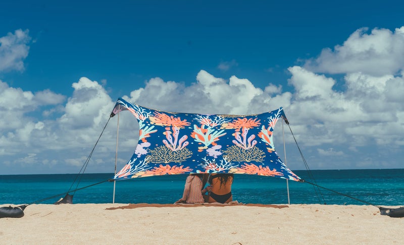 Neso Portable Beach Tent Sun Shelter with Sand Anchor Lightweight Beach Shade Canopy Easy Setup for Family Outings Patented Reinforced Corners UPF 50 7 x 7ft Save The Reef - Image 2