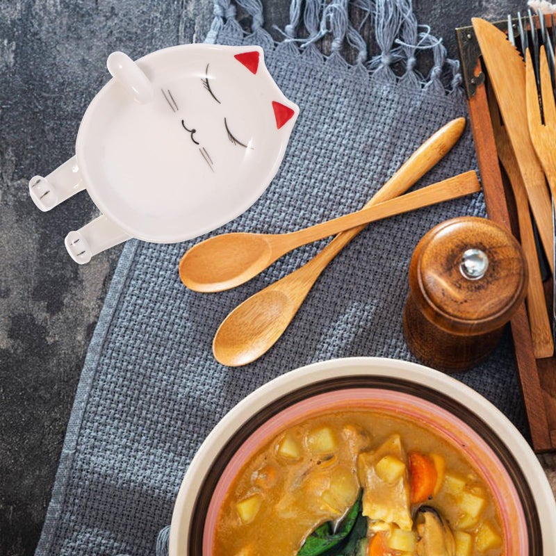 Ceramic Cat Spoon Rest And Chopsticks Holder Set Of 2 With Lid Rack - Image 5