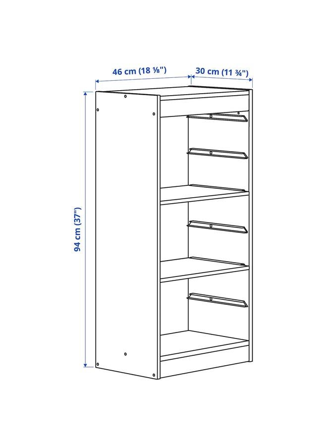 erorex Storage combination with shelves, white, 46x30x94 cm - Image 3