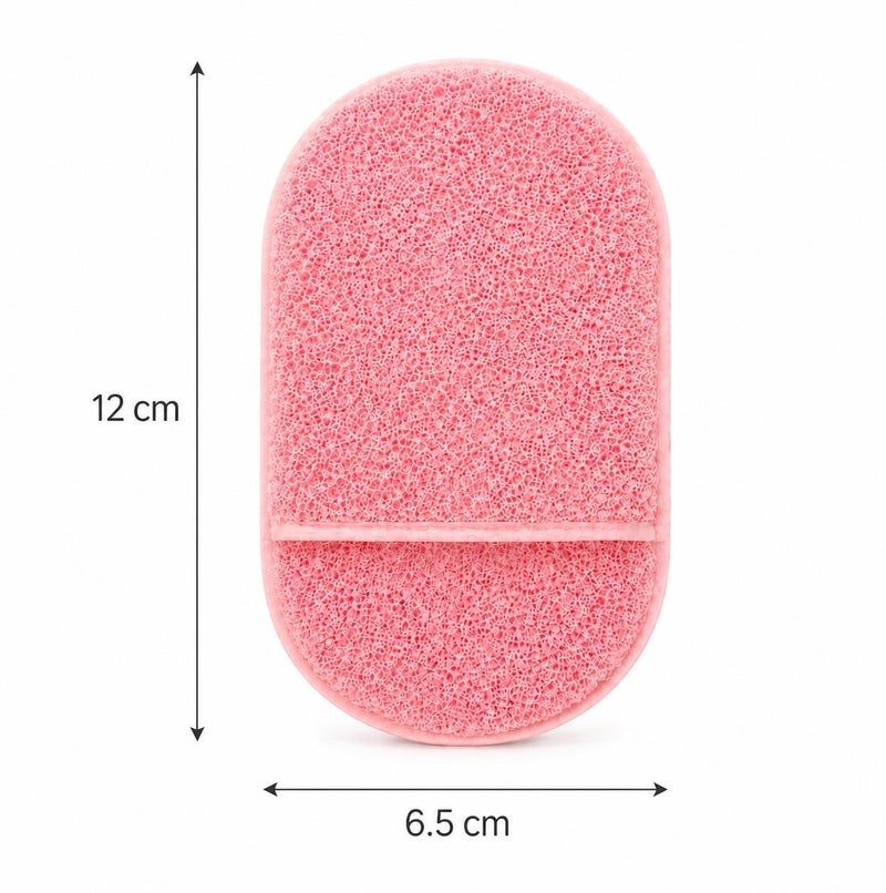 O2. PACK OF 2 Oval Makeup Powder Puff Set, Pink and Purple Soft Textured Face Puff Applicators for Wet and Dry Use, Loose Powder, Pressed Powder, Setting Powder, Foundation, Concealer and Cream Products, Reusable Sponge Pads, (12 × 6.5 cm) - Image 3