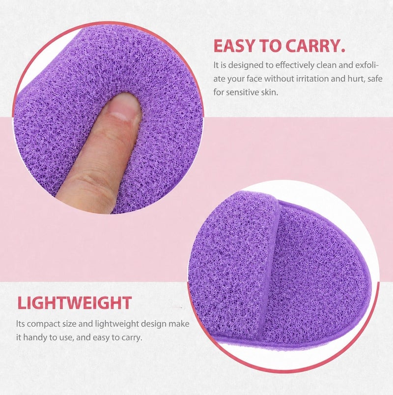 O2. PACK OF 2 Oval Makeup Powder Puff Set, Pink and Purple Soft Textured Face Puff Applicators for Wet and Dry Use, Loose Powder, Pressed Powder, Setting Powder, Foundation, Concealer and Cream Products, Reusable Sponge Pads, (12 × 6.5 cm) - Image 5