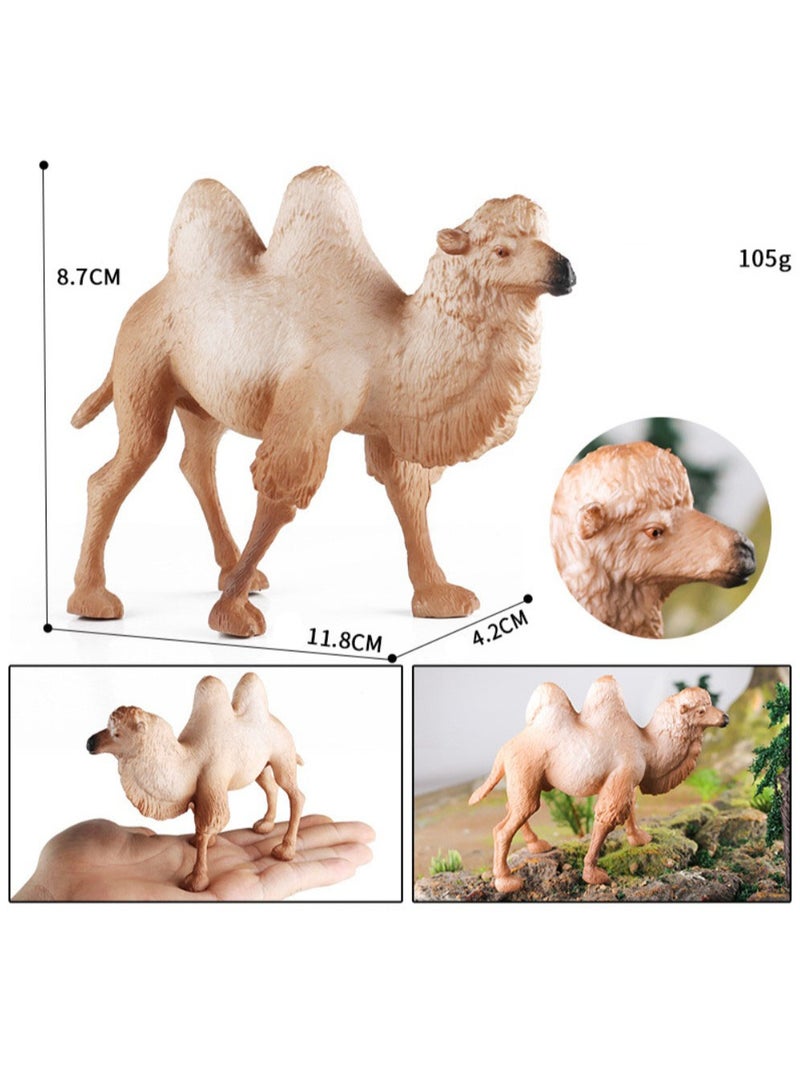 هالامودو 2 قطعة بكتريان الجمال والطفل أرقام الحيوانات ، مجموعة لعبة الجمال الواقعية ، الزينات الحيوانية البرية ، لعب معرفية حديقة حيوانات الغابة ، هدايا عيد ميلاد الأطفال - Image 1