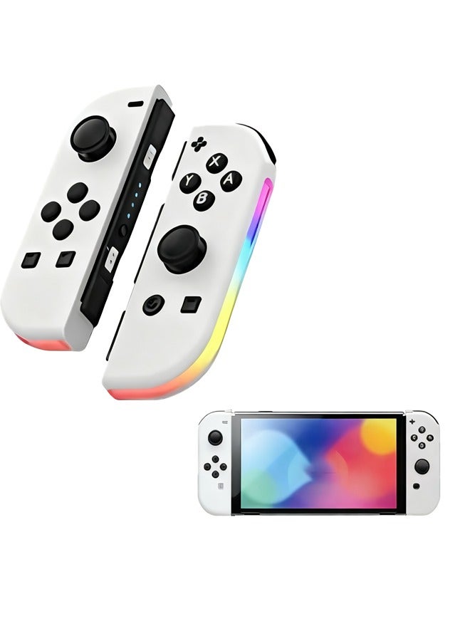 وحدة تحكم Joy-Con OLED Switch لجهاز Switch مع ردود فعل، وتحكم في الحركة بستة محاور، ووظيفة توربو، وعصي تحكم ثلاثية الأبعاد بدون انحراف، واهتزاز محرك مزدوج، وعمر بطارية طويل وإضاءة RGB - Image 1