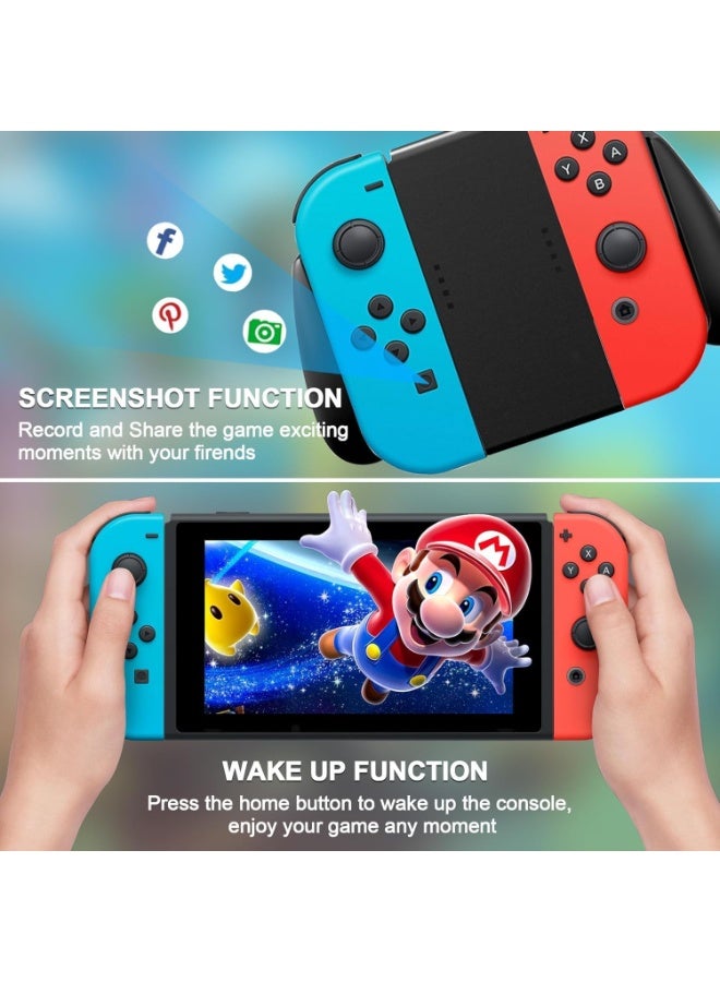وحدة تحكم Joy-Con OLED Switch لجهاز Switch مع ردود فعل، وتحكم في الحركة بستة محاور، ووظيفة توربو، وعصي تحكم ثلاثية الأبعاد بدون انحراف، واهتزاز محرك مزدوج، وعمر بطارية طويل وإضاءة RGB - Image 4