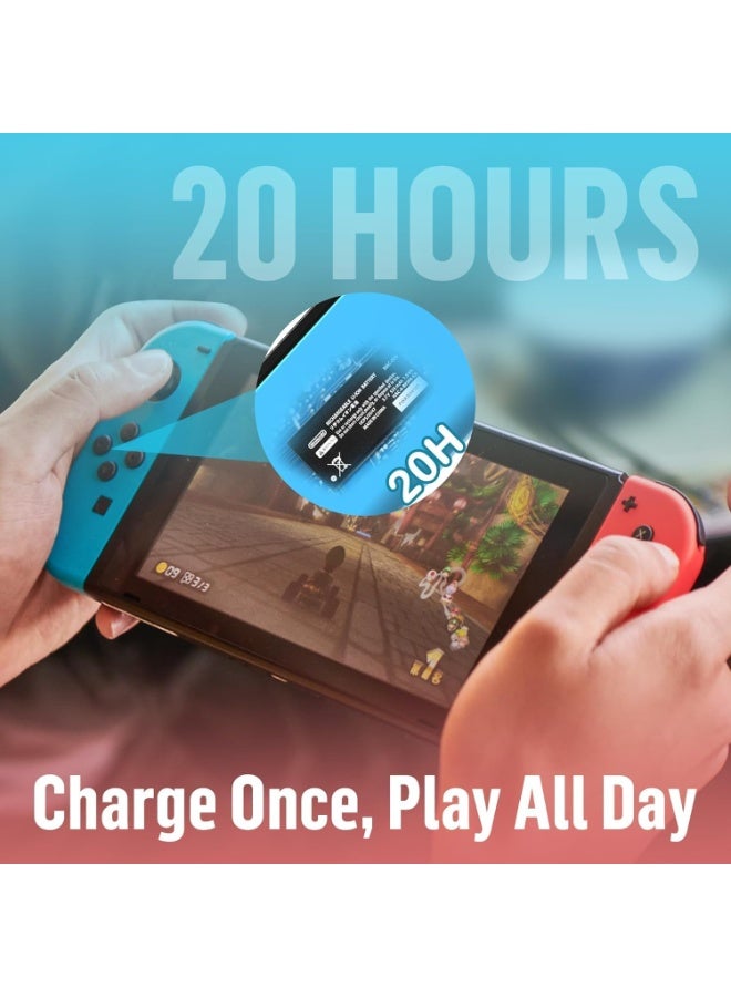 وحدة تحكم Joy-Con OLED Switch لجهاز Switch مع ردود فعل، وتحكم في الحركة بستة محاور، ووظيفة توربو، وعصي تحكم ثلاثية الأبعاد بدون انحراف، واهتزاز محرك مزدوج، وعمر بطارية طويل وإضاءة RGB - Image 5