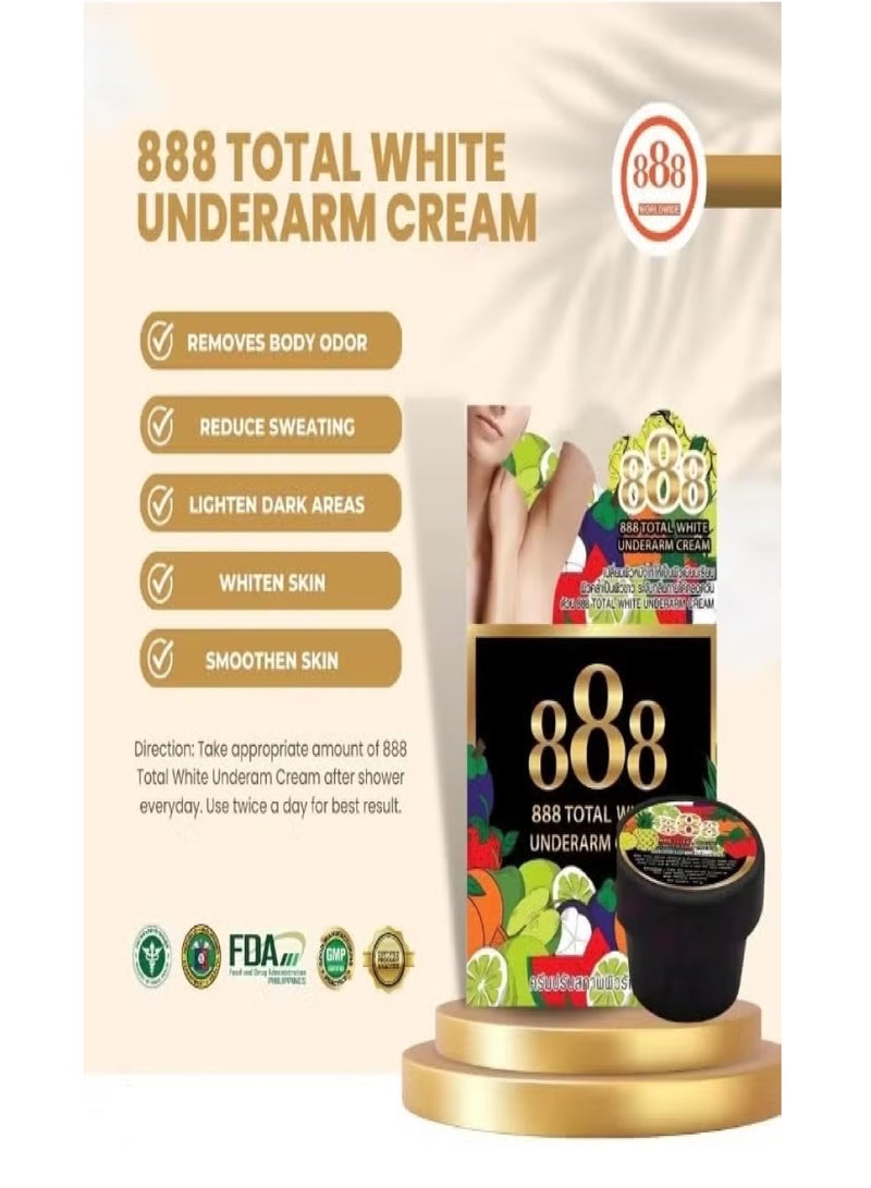 888 توتال وايت كريم 888 توتال وايت تحت الإبط للتحكم في البقع الداكنة والرائحة والتعرق، 25 جرام - Image 3