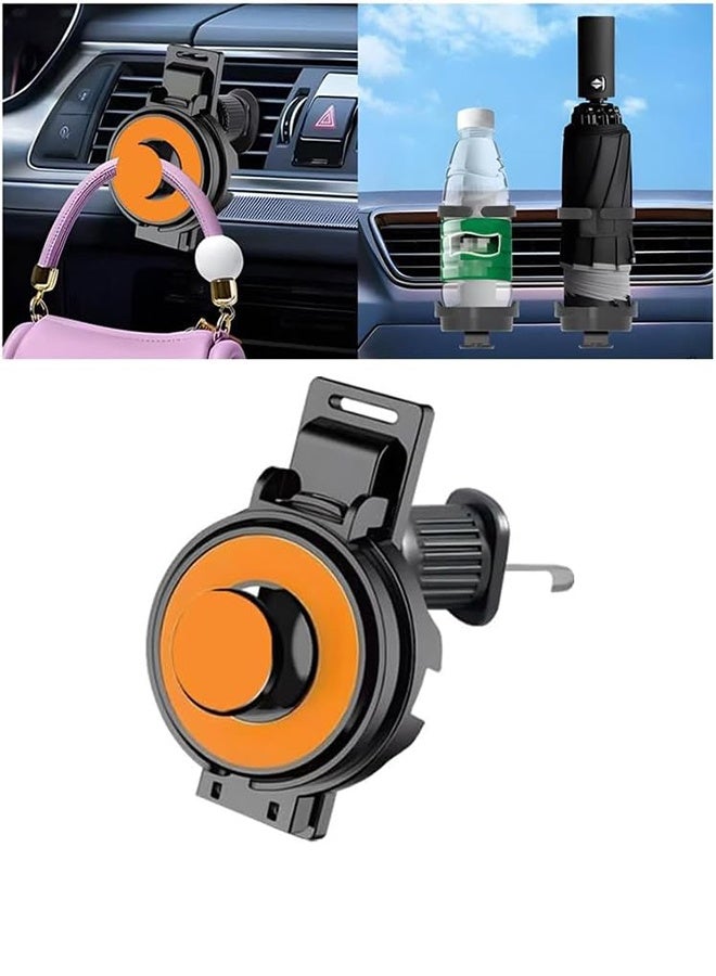 حامل كأس تنفس الهواء للسيارة ، حامل محول مدد المخرجات الهوائية للمركبة القابلة للطي مقاومة للصدمات مع قاعدة ، إكسسوارات زجاجة داخلية للسيارات ، عالمية لشاحنة سيارات الرباعية الدقيقة (البرتقالي) - Image 2