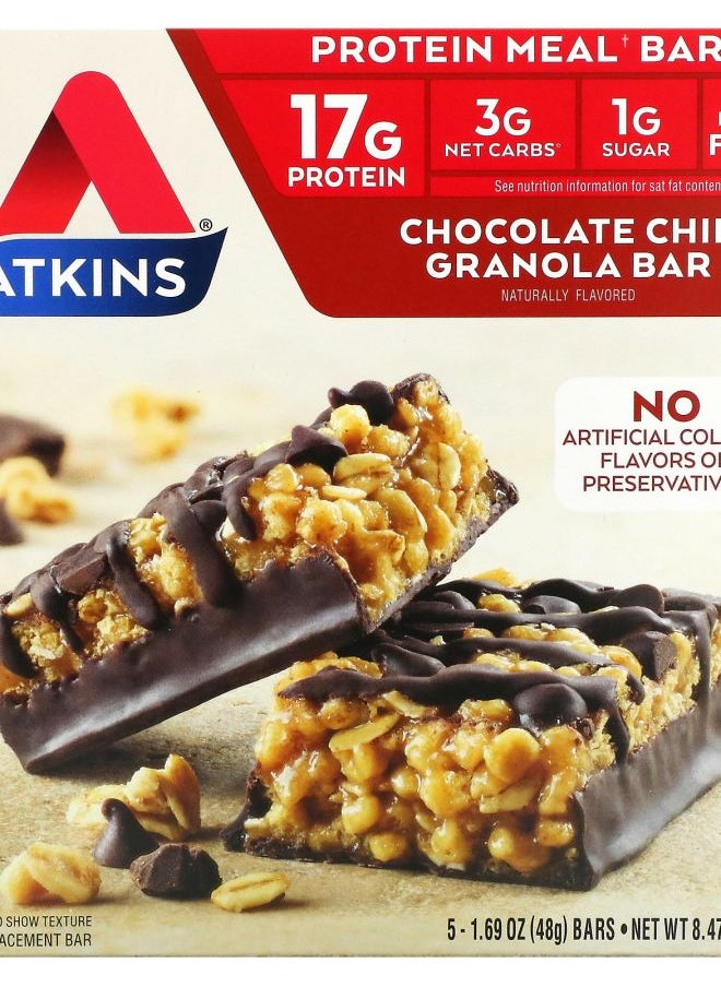 Atkins - Chocolate Chip Granola Bar 5 Bars 1.69 oz (48 g) Each - Image 1