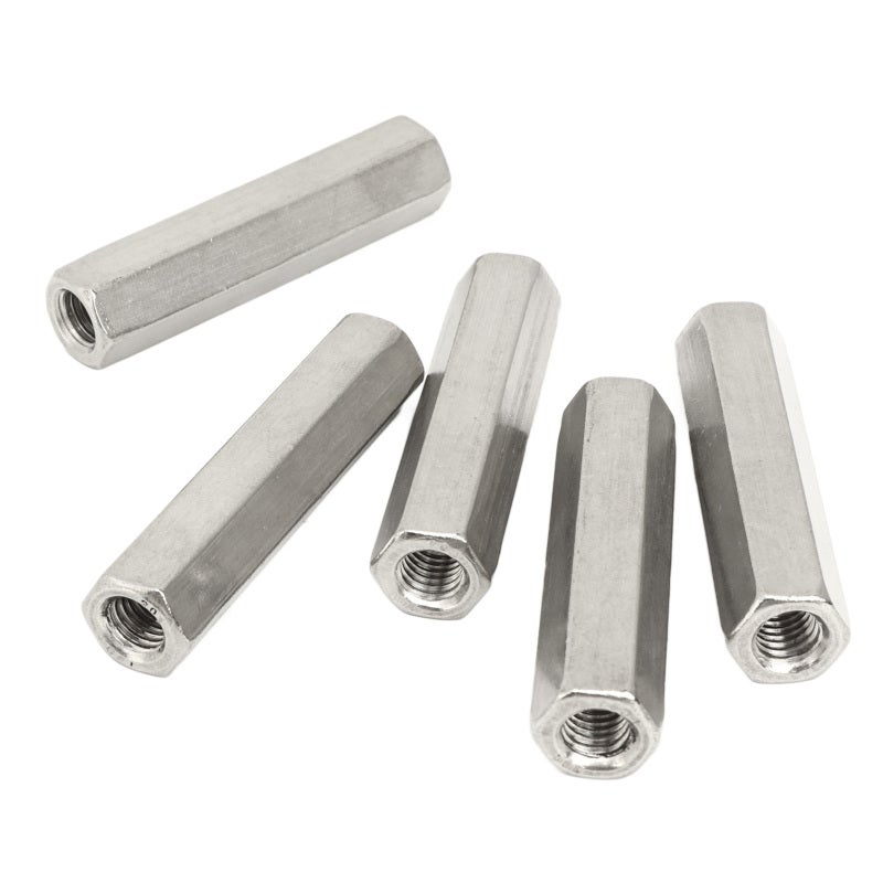 5Pcs Silver M8 Hex Coupling Nut Safe Practical Stainless Steel Coupling Nut Kit for Industrial Machine - Image 3